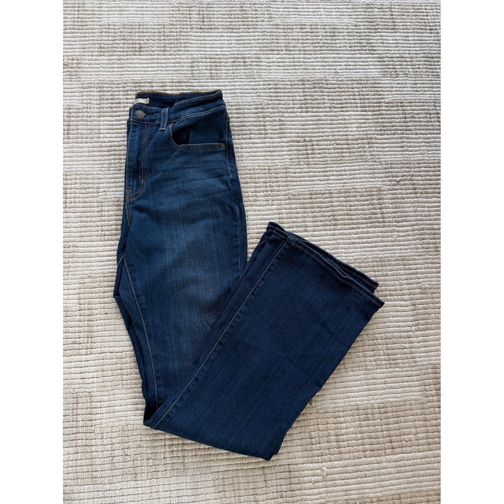 Levis 726 High Rise Flare Jeans Dark Wash Denim W30 L32 A3410-0005